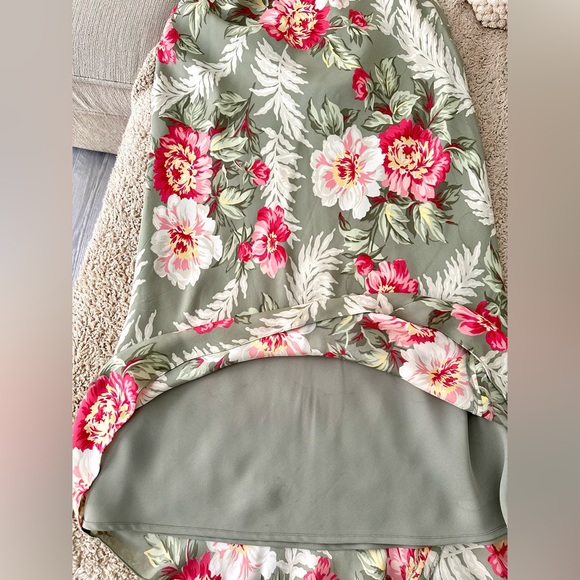 Jones New York Signature Petite Silk Maxi Flowy Skirt Floral 14P Spring Summer - Picture 4 of 5
